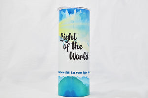 Glow in the dark tumbler - Light of the World Skinny Tumbler