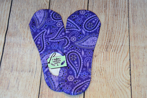Custom Purple Paisley - No Show Socks